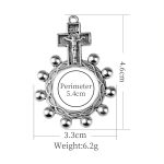 Zinc Alloy Cross Ring Prayer Bead Pendants Wholesale A37 - Image 3