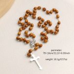 Catholic Rosary Wooden Rosary Necklaces N83 - Image 3