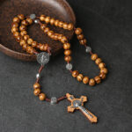 Religious Catholic Rosary Wood Beads-N16 - Image 2
