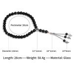Islamic Prayer Beads Black Frosted Glass 10mm 33pcs - Image 2