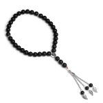 Islamic Prayer Beads Black Frosted Glass 10mm 33pcs - Image 5