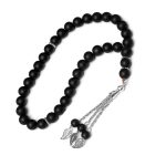 Islamic Prayer Beads Black Frosted Glass 10mm 33pcs - Image 6
