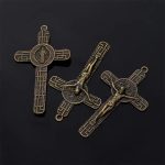 7.8cm*4.5cm Christian Orthodox Wholesale Alloy Metal Catholic Crucifix Cross Pendant With Saint Benedict - Image 3