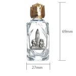 15ml Diamond Shaped Inlaid Holy Water Bottle with Fatima Virgin Rose Cap for Baptism Individually Packaged Glass Bottle - Image 4
