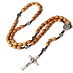Wooden Rosary Necklace Catholicism Gifts Religious Rosaries Prayer Beads 8*10mm Christian Catholic Cross Jesus Christ Jewelry - Image 6