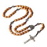 Wooden Rosary Necklace Catholicism Gifts Religious Rosaries Prayer Beads 8*10mm Christian Catholic Cross Jesus Christ Jewelry - Image 4