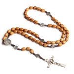 Wooden Rosary Necklace Catholicism Gifts Religious Rosaries Prayer Beads 8*10mm Christian Catholic Cross Jesus Christ Jewelry - Image 2