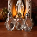 15ml Diamond Shaped Inlaid Holy Water Bottle with Fatima Virgin Rose Cap for Baptism Individually Packaged Glass Bottle - Image 5