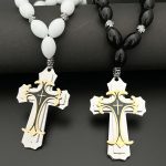 Mecrt Russian Religious Cross Pendant Necklace Gold Plated Rosary Oval Glass Beads Car Fashion Beaded Bracelets - Image 2