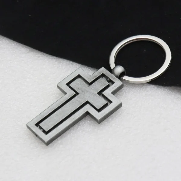 Rotating Metal Pendant Keychains in Stock Men’s and Women’s Car Key Chain Accessories Christian Cross Easter