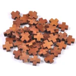 Natural Wooden Cross Pendant Mini Christian Colourful Catholic Bead Necklace Custom Rosary Accessories for Jewelry Making - Image 6