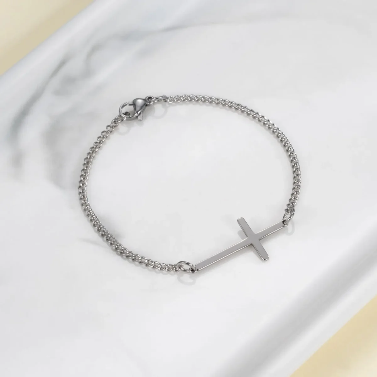 Stainless Steel Bracelets Bangles Fine Jewelry Catholic Religious Silvery Smart Bracelets Women Stainless Steel Bracelet Charm - Image 2