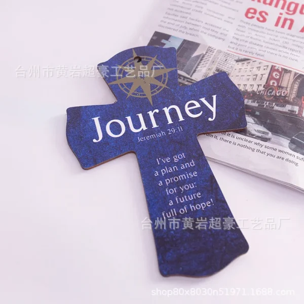 Mecrt Creative Easter DIY Pendant New Home Decoration Wooden Cross Crafts Religious Style with Main Material Jewelry