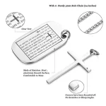New Personalized Stainless Steel Prayer Wish Engraved Custom Unisex Square Army Card Cross Pendant Necklace - Image 3