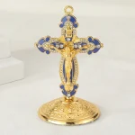 Catholic Jesus Cross Crucifix Creative Metal Cross Crucifix Catholic Jesus Desktop DecorationsOrnaments Home Metal Crafts - Image 6