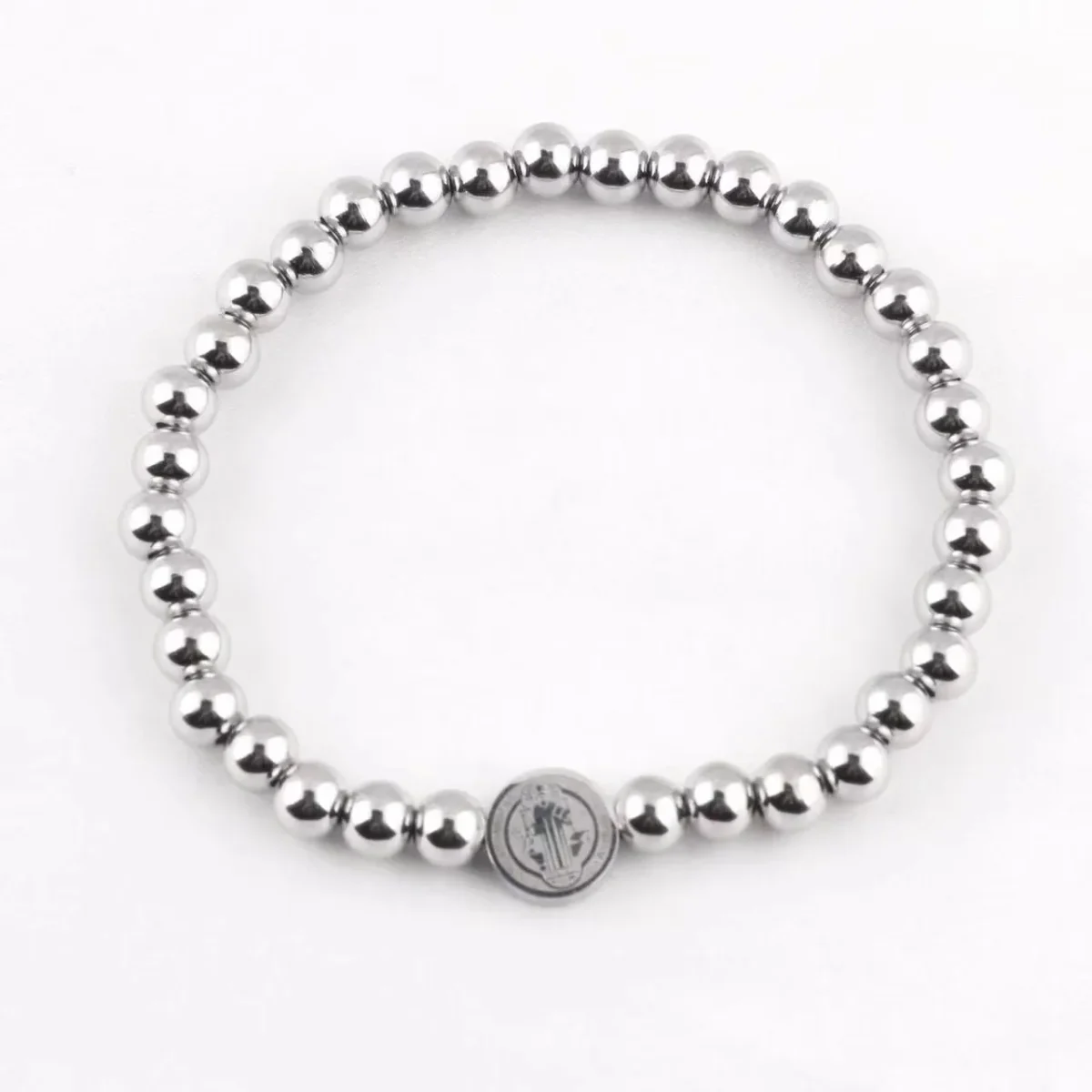 Mecrt Religious Catholic Saint Benedict Bracelet Stain Steel Beads with Stainless Steel Beads Elastic Bracelet - Image 5