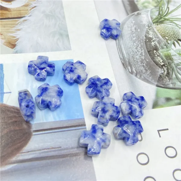 Christian Crystal Agate Jade Cross Straight Hole Loose Beads DIY Hairpin Sweater Chain Wearing Jewelry Accessories Whole