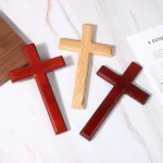 Wood Cross Ornament Modern Minimalist Christmas Home Decor Solid Wood Cross Decoration Wooden Craft Display Piece
