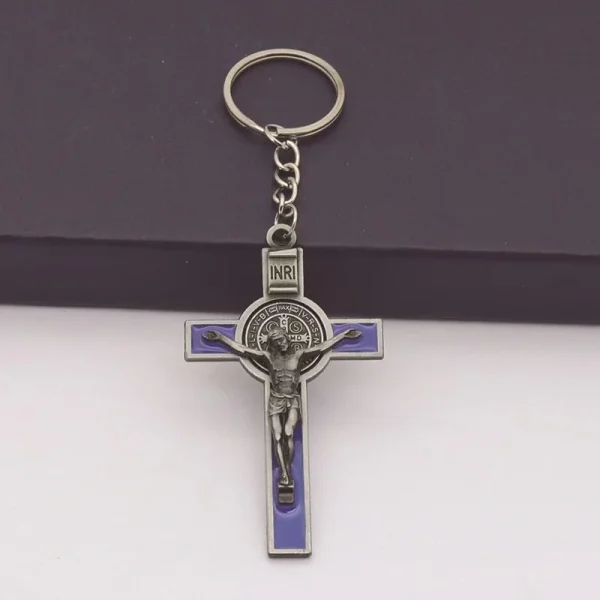 Catholic Christian Jesus Key Ring Car Keychains Women Men Gift Charms Handbag Pendant Cross KeyChains