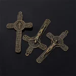 7.8cm*4.5cm Christian Orthodox Wholesale Alloy Metal Catholic Crucifix Cross Pendant With Saint Benedict - Image 2