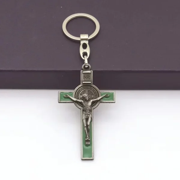 Catholic Christian Jesus Key Ring Car Keychains Women Men Gift Charms Handbag Pendant Cross KeyChains