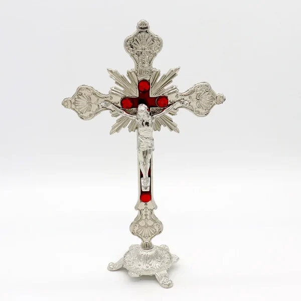 Catholic Crucifix Retro Metal Craft Angel Figurine Engraved Ornaments for Home Office Decoration Retail Spot Supply Whol