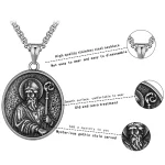 Mecrt St. Francis of Assisi Gothic Necklace for Men Our Lady Jesus Pendant with Bead Chain Necklaces Wholesale - Image 3