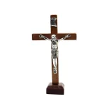 6*10.5cm Wooden Handmade St. Saint Benedict Standing Cross Crucifix Religious Catholic Gift Craft - Image 4