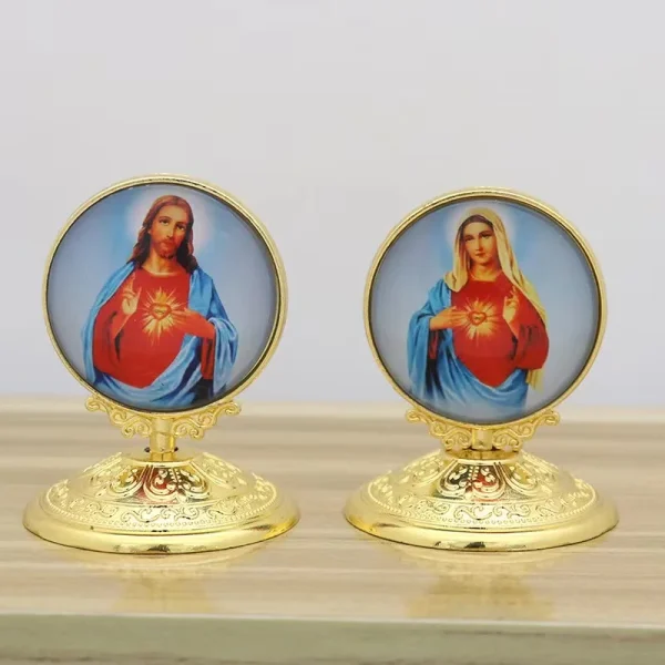 Christian Religion Decoration Alloy Angel Guadalupe Virgin Mary Catholic Jesus Heart Church Statue Home Decoration