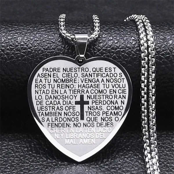 Mecrt Love Cross Pendant New Women’s Men Stainless Steel Vintage Rune Necklace