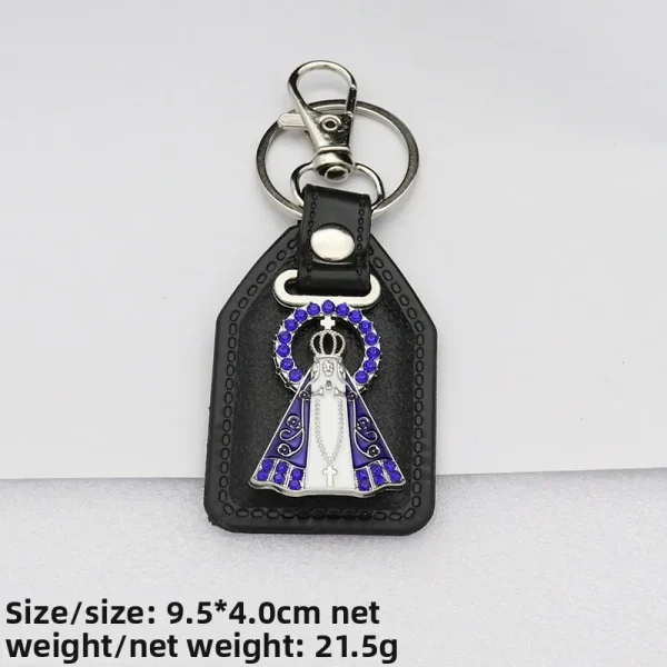Catholic metal PU micro-inlaid enamel color keychain accessories pendant