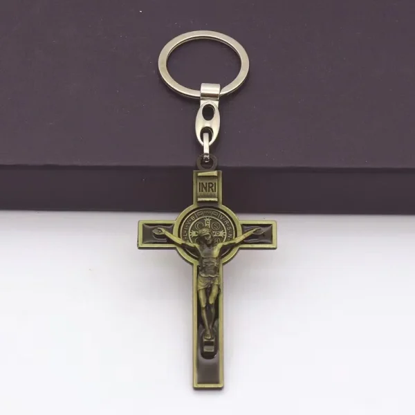 Catholic Christian Jesus Key Ring Car Keychains Women Men Gift Charms Handbag Pendant Cross KeyChains
