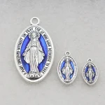Blessed Virgin Mary Our Lady of Aparecida Oval Metal Christian Devotional DIY Catholic Religious Accessories Pendant