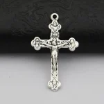 Retro Crucifix Electroplated Vatican Rosary Religious DIY Jesus Cross Component Pendant Hanging VATICANO Accessories Part - Image 3