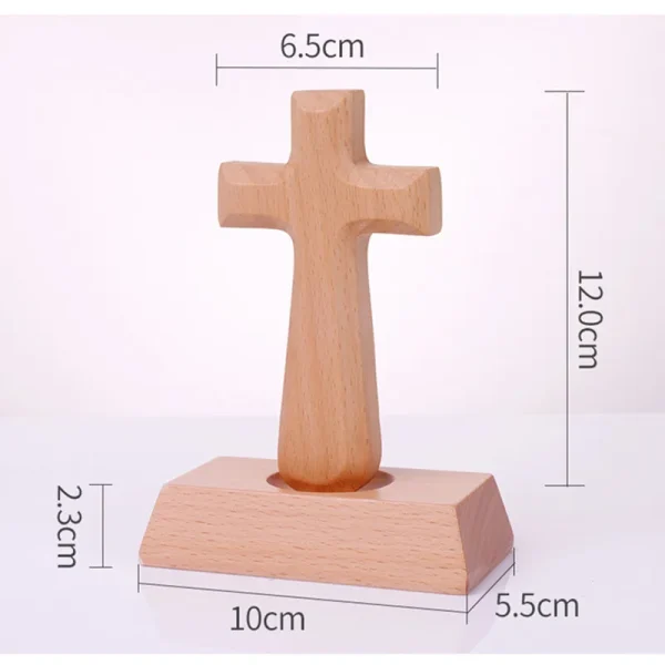 Mecrt Carved Beech Wood Cross Crafts Gifts for Church Table Decor Black Walnut Wooden Cross for Easter Ornaments Home De