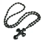 Mecrt Catholic Crucifix Green Necklace Fashionable Glass Cross Pendant Ethnically Styled Christian Jewelry Wholesale - Image 4