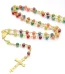 Mecrt Catholic Rose Rosary Cross Acrylic Necklace Christian Catholicism Jesus Pendant