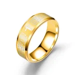 Religious Stainless Steel Jesus Ring with Rosary Inlay 18K Gold Plated 316L Material Catholic Rosary Ring - Image 2