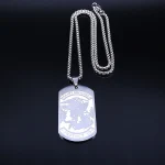 Mecrt Archangel Saint Michael Necklace Stainless Steel Rectangle Religious Pendant Necklaces Saint Shield Necklace for Men Gifts - Image 4