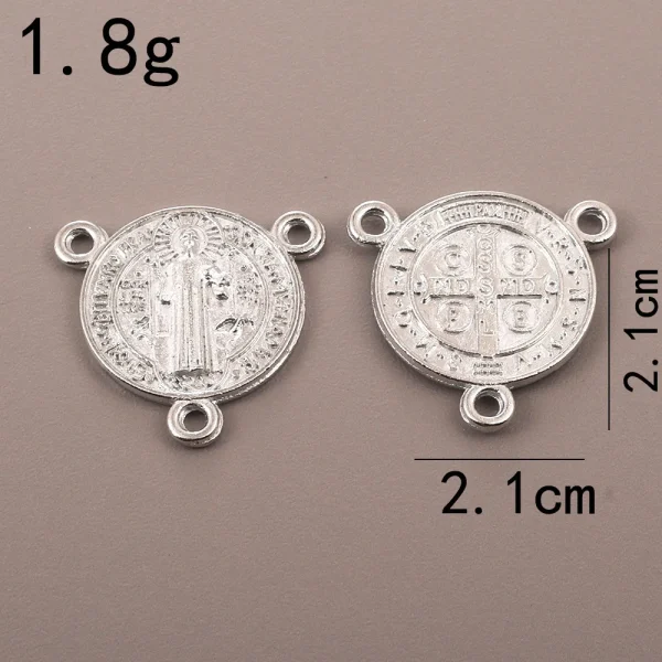 Catholic rosary accessories, oval three-hole pendant, vintage metal jewelry center connector wholesale