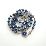 Mecrt Catholic Rosary Glass Crucifix Imitation Pearl Cross Rosary Zinc Alloy Necklace Beaded Pendant Chain Gift Wholesale - Image 2