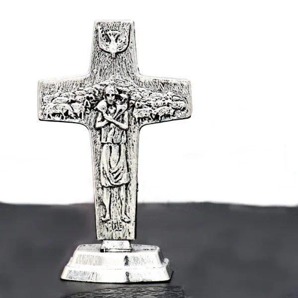 Mecrt Home Decorations Collection Vintage Gold/Silver Metal Cross Table Ornaments for Souvenirs Business Birthday Craft 