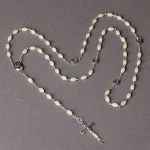 Mecrt Catholic Crucifix Luminous Cross Rosary Necklace Holy Soil Jerusalem Curved Needle Box Packaging for Gift Giving Jewelry - Image 2