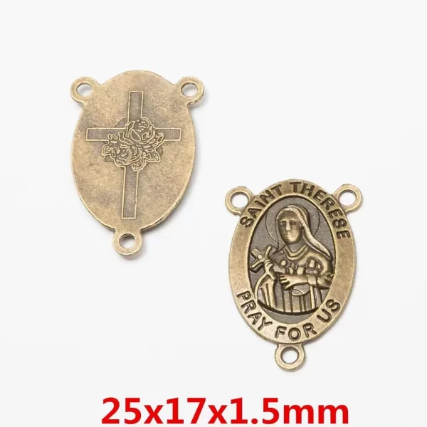 High Quality Many Design Antique Cooper Medal Blessed Mary Rosary Centerpiece