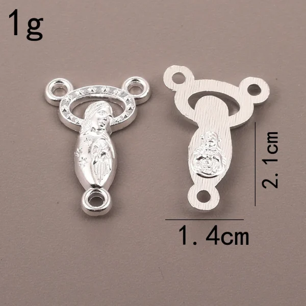 Catholic rosary accessories, oval three-hole pendant, vintage metal jewelry center connector wholesale