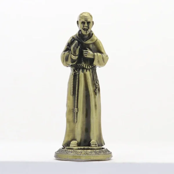 Catholic Statue Beckoning Ancient Green 3D Gold Metal Jewelry Ornaments Home Car Desktop Decorations Crafts Cross Figuri