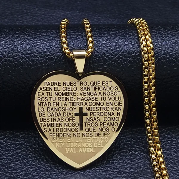 Mecrt Love Cross Pendant New Women’s Men Stainless Steel Vintage Rune Necklace