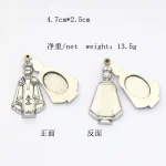 Wholesale Religious Alloy Cross 2 Side Inside Image One Hole Charm Virgin Mary Pendant for Rosary - Image 3