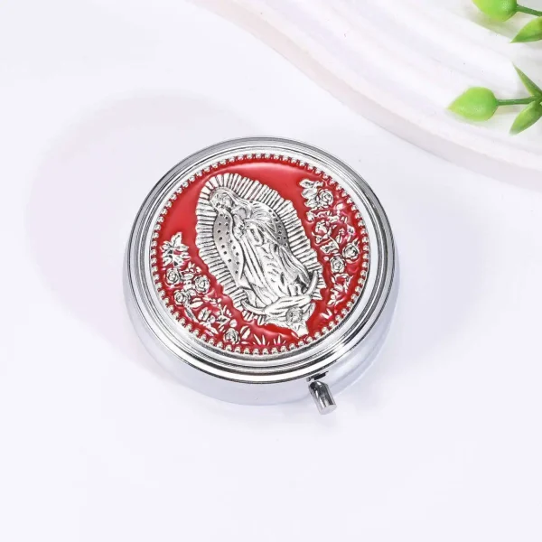 Wholesale Metal Rosary Bead Boxes, Colorful Virgin Mary Themed Small Jewelry Boxes