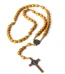 Catholic Rosary Beads Wooden Cross Necklace with 8x10mm Oval Beads Antique Bronze Plated Custom Rosaries for Prayer Gift